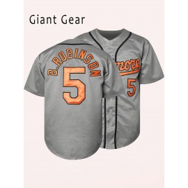 Men'S Baseball Sweatshirt # 5 Grey Retro Classic Baseball Breathable Sweatshirt Embroidered Sewing Sports Wear For Training And Competition