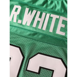 Men's Retro #92 Green Football Jersey - Classic Embroidered, Breathable Polyester V-Neck Sports Shirt with 