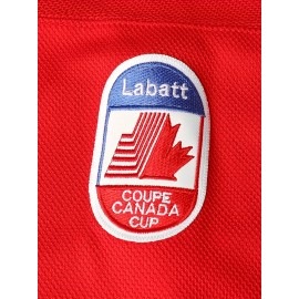 Men's #99 Gretzky Canada Cup Ice Hockey Jersey - Vintage Red & White Design, Name & Logo, Moisture-Wicking, Breathable Polyester, V-Neck, Long Sleeve for Team Sports & Casual Wear, Patriotic Clothing | Retro Sports Attire | Detailing