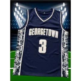 Men'S # 3 Deep Blue Basketball Sweatshirt Suitable For Training, Competition, Team Sports S-XXXL