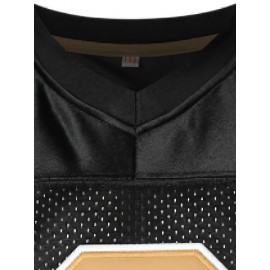 Men'S # 9 Black Embroidered Football Shirt - Breathable V-neck Casual Sweatshirt, Suitable For Outdoor Activities And Parties, Sizes S-XXXL