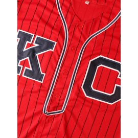 Men's White Embroidered #5 Baseball Jersey, Loose-Fit Polyester Shirt for Spring, Summer, and Autumn, Sizes S-XXXL