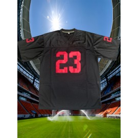 Men'S American Football Shirt # 23 Black Embroidered Polyester Knitted Football Shirt Suitable For Daily Wear S-XXXL