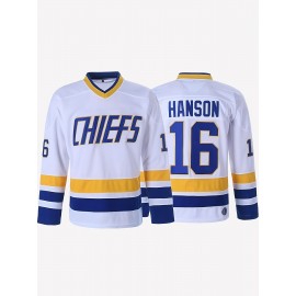 Hanson Brothers Charlestown Chiefs Slap Shot Moive #16 Ice Hockey Jersey Stitched Letters And Numbers S-XXXL