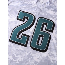 Men'S American # 26 Camouflage Casual Loose Rugby Sweatshirt Suitable For Training, Competition, Team Sports S-3XL