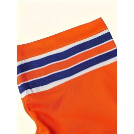 Men's Retro #9 Orange Football Jersey with Embroidery - V-Neck, Short Sleeve, Breathable & Moisture-Wicking, Ideal for Parties, Outdoor Sports & Casual Wear