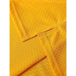 #14 Yellow Polyester Basketball Jersey for Men - Embroidered Sports Tank Top, Loose-Fit Crew Neck Shirt for Running, Training, Basketball, Casual & Party Wear - Breathable, Lightweight, Moisture-Wicking Knit Fabric for All Seasons