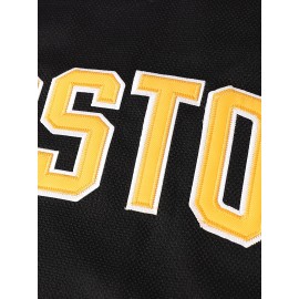 Men's Black Ice Hockey Sweater #18 - Breathable V-Neck, Loose Fit for Competition Training, Streetwear & Outdoor Activities, All Seasons, Sizes S-XXXL, 100% Polyester, Machine Washable, Hockey Jersey