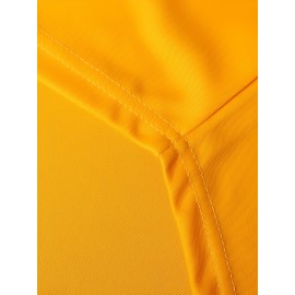 Men'S Yellow Embroidered Polyester Baseball Shirt # 33 Loose Knitted Fabric Breathable V-neck Sports Top Suitable For Spring, Summer, And Autumn Sizes S-3XL