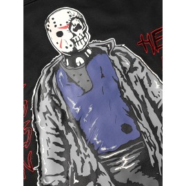 Men'S American Football Jersey Black Skull Sports Shirt Suitable For Street Sports Beach S-XXXL