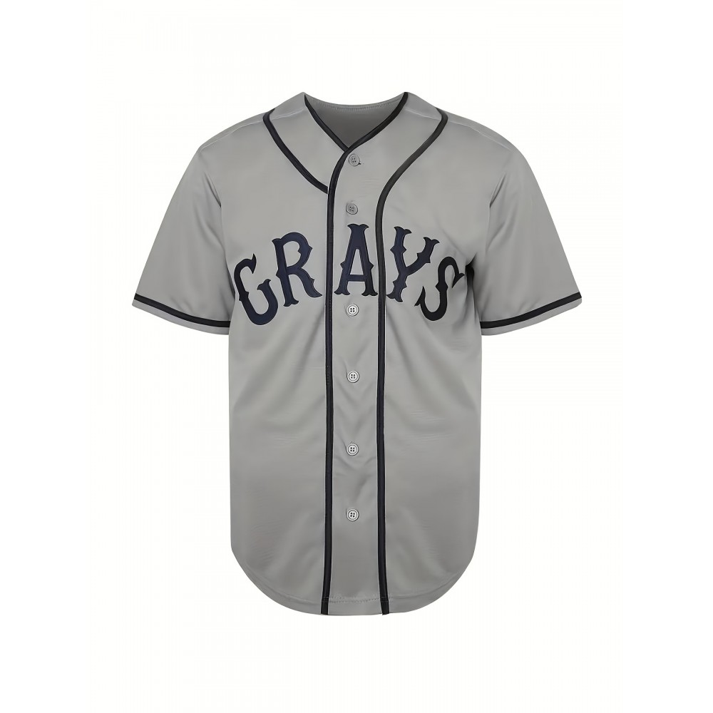 Men's Josh Gibson #20 Homestead Grays Jersey - Authentic Negro National League Baseball Shirt, Breathable & Moisture-Wicking Polyester, V-Neck, Short Sleeve, Details, Button Closure, Casual Sportswear, Sizes S-3XL