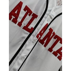 Men's Baseball Jersey # 55 White Baseball Jersey Suitable for Training, Beach Games, Vacations, Casual Wear, Breathable V-neck Embroidered Polyester Loose Micro Elastic Fabric Size S-3XL