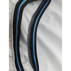 Youngsters' Breathable Basketball Jersey Vest - White & Blue Polyester Sports Vest with 