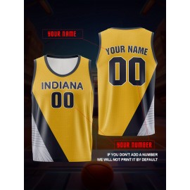 Customizable Youth Basketball Jersey - Personalized Name & Number, Breathable Athletic Vest for Team Training, Outdoor Sports, and Casual Wear, Perfect for Boys and Girls, Basketball Accessories, Team Sports Gear, Sporty Design, Comfortable Fit