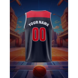 Customizable Kids' Basketball Jersey with Name and Number - Quick-Dry Polyester, Versatile Sports Vest for Boys & Girls - Breathable, Comfort Fit for Training, Outdoor Activities, Running & Parties - All Seasons, Knit Fabric, 100% Polyester Composition