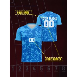 Customizable V-Neck Youngsters's Soccer Shirt - Comfortable Fit for Sports, Leisure & Outdoor Running with Personalized Name and Number, Top, Sports