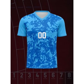 Customizable V-Neck Youngsters's Soccer Shirt - Comfortable Fit for Sports, Leisure & Outdoor Running with Personalized Name and Number, Top, Sports