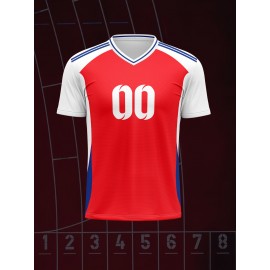 [Customizable Soccer Jersey] Customizable Youngsters' Soccer Jersey | V-Neck, Comfort Fit with Name & Number, Breathable Polyester, Machine Washable, Perfect for Sports & Outdoor Activities