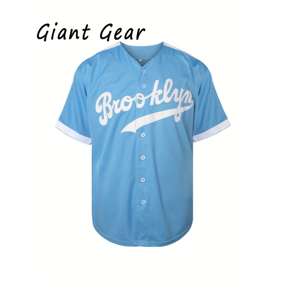 Men'S Baseball Shirt # 32 Blue Off Shoulder White Suitable For Walking, Cycling, Fishing Competition Training Size S-3XL