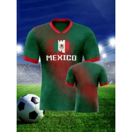 Professional Sports Fabric Women's Creative Pattern Print North America Home Soccer Jersey T-shirt, As Gifts For Sports Fans